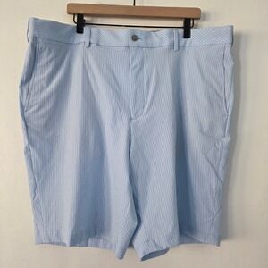 NEW Walter Hagen Mens Perfect‎ 11 Golf Shorts Light Blue Gingham Flat Front W42